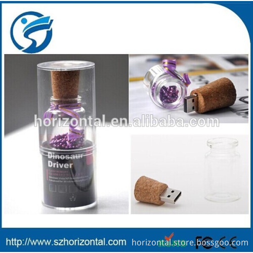 Basic Factory Price Glasses message bottle USB flash drive 64GB